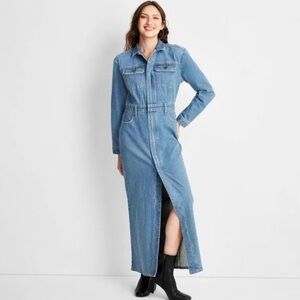 Universal Thread Women's Long Sleeve Denim
Maxi Shirtdress Size 2